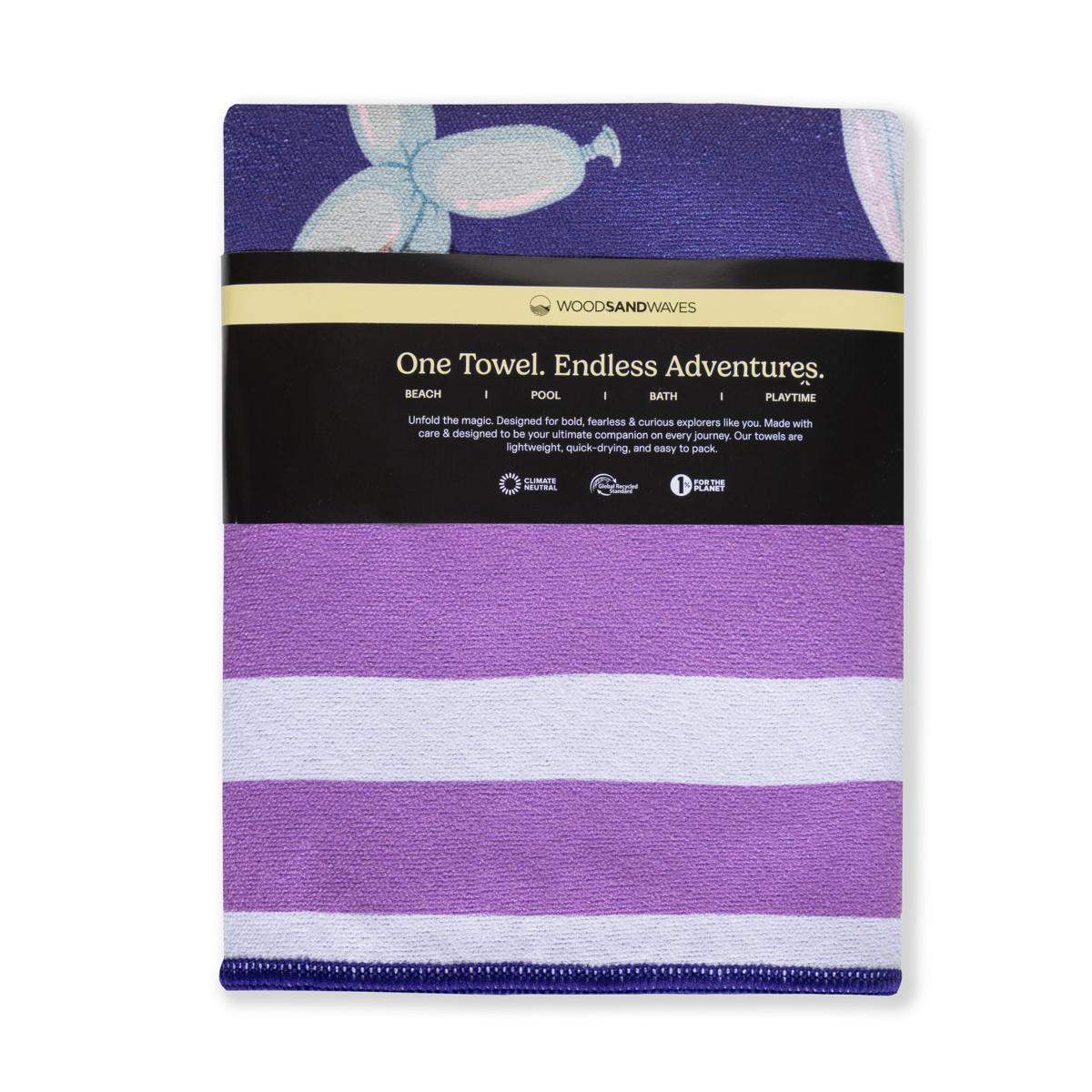 Balloon Party - Strandtuch für Kinder - schadstofffrei, schnelltrocknend  & sanft zur Haut (140cm x 70cm) - WOODSANDWAVES