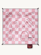 Rose Brunch - Picknick- und Stranddecke (isoliert) 200 x 200 cm - XXL Picknickmatte aus recyceltem PET - wasserdicht und wärmend