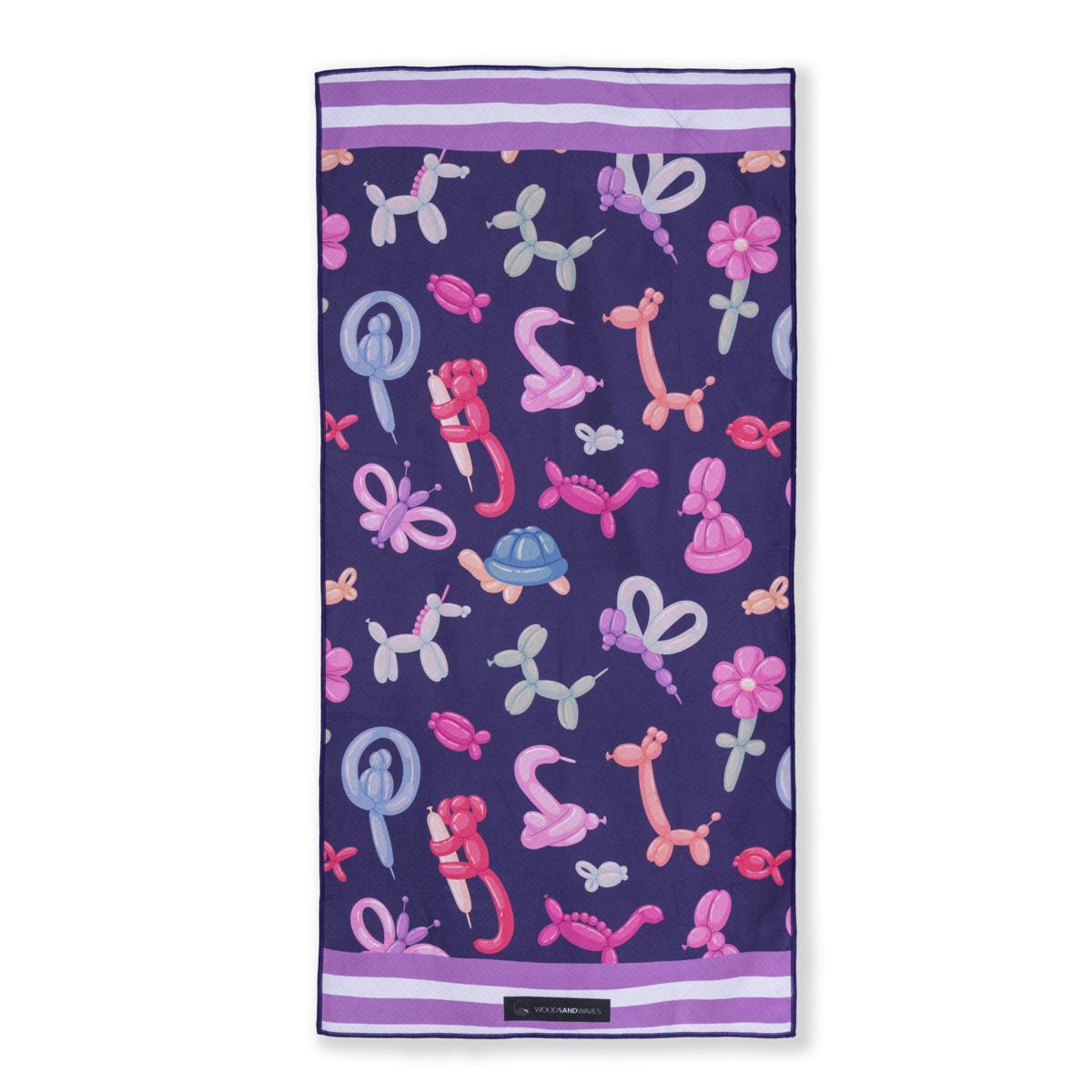 Balloon Party - Strandtuch für Kinder - schadstofffrei, schnelltrocknend  & sanft zur Haut (140cm x 70cm) - WOODSANDWAVES