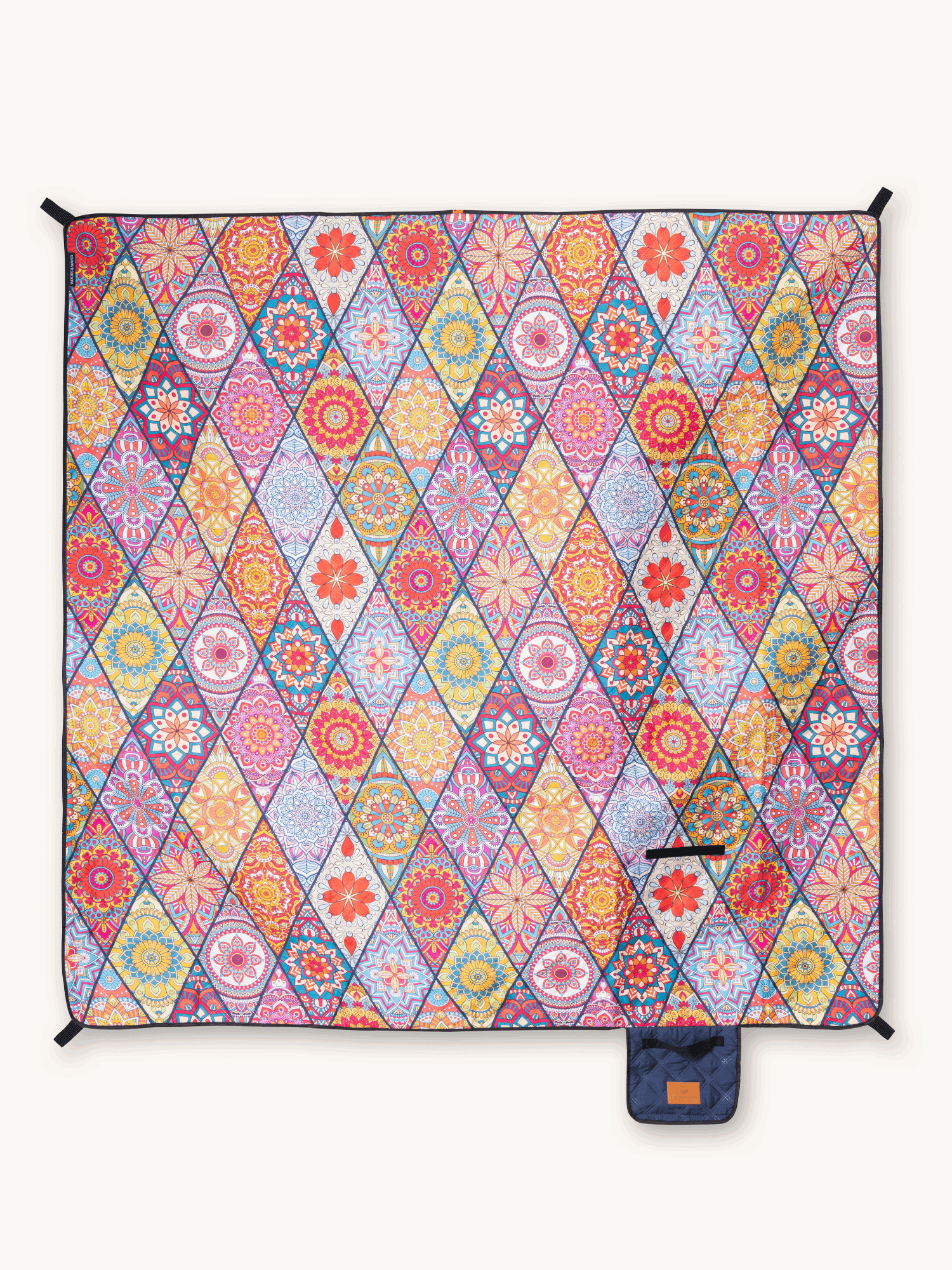 Mosaics - Picknick- und Stranddecke (isoliert) 200 x 200 cm - XXL Picknickmatte aus recyceltem PET - wasserdicht und wärmend