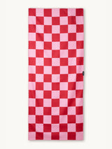 Cherry Checker - Quick-drying travel and beach towel with secret pocket