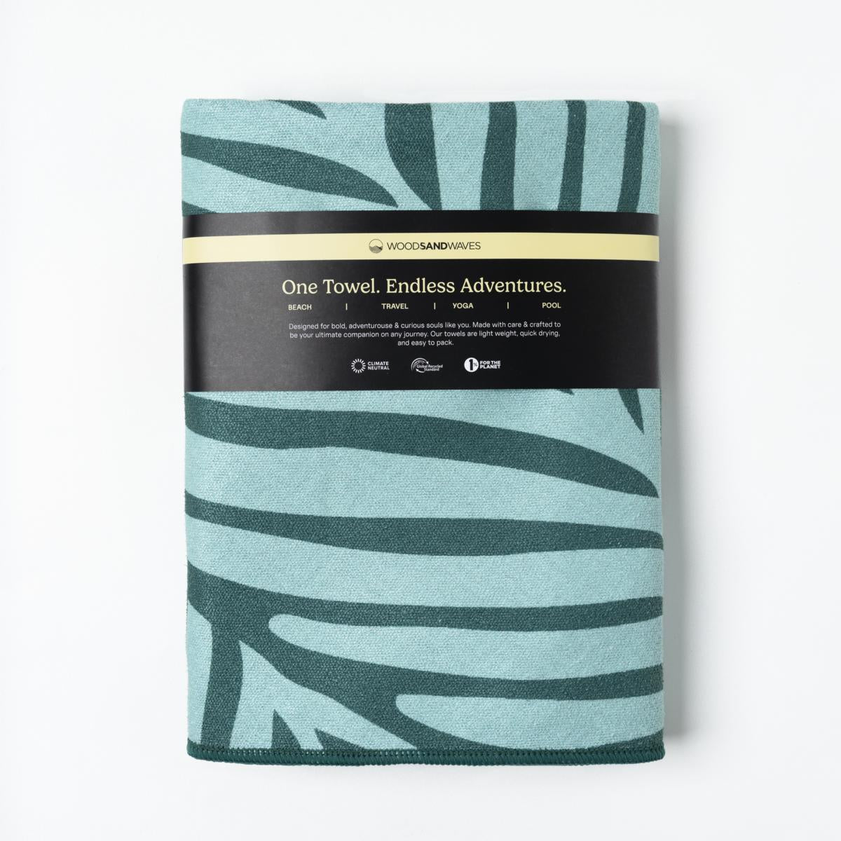 Green Garden - Ultra-leichtes Outdoor-und Wanderhandtuch  - 80cm x 40cm - WOODSANDWAVES