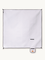 Sunday Stripes - Picknick - und Stranddecke (isoliert) 200 x 200 cm - XXL Picknickmatte aus recyceltem PET - wasserdicht und wärmend - woodsandwaves.co